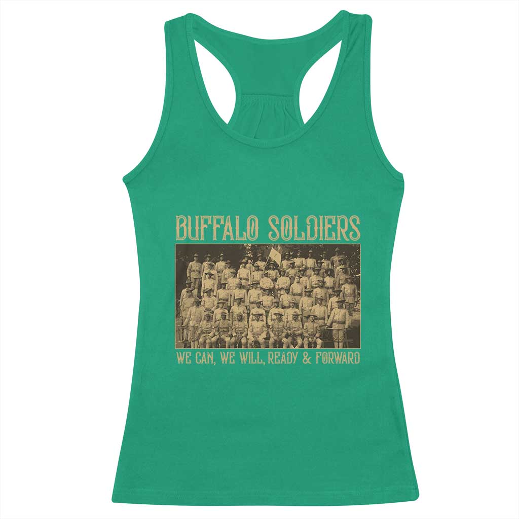 Buffalo Soldiers Racerback Tank Top 9th and 10th Cavalry African American Heros Black Soldiers TS10 Irish Green Print Your Wear