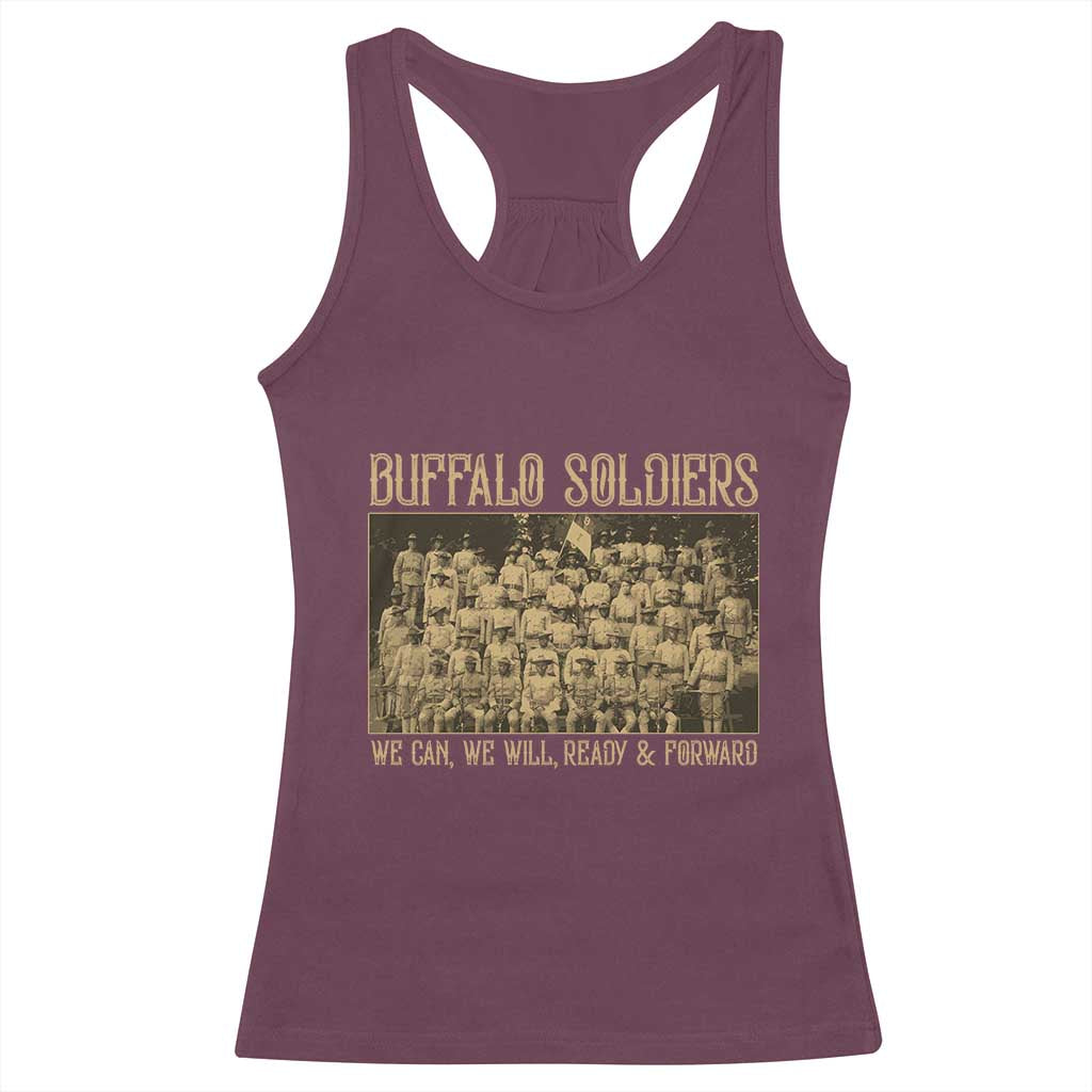 Buffalo Soldiers Racerback Tank Top 9th and 10th Cavalry African American Heros Black Soldiers TS10 Maroon Print Your Wear