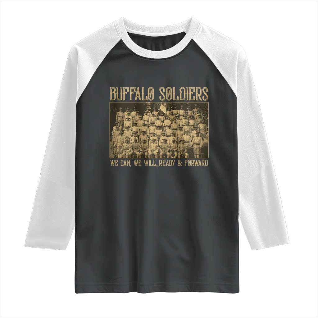 Buffalo Soldiers Raglan Shirt 9th and 10th Cavalry African American Heros Black Soldiers TS10 Black White Print Your Wear