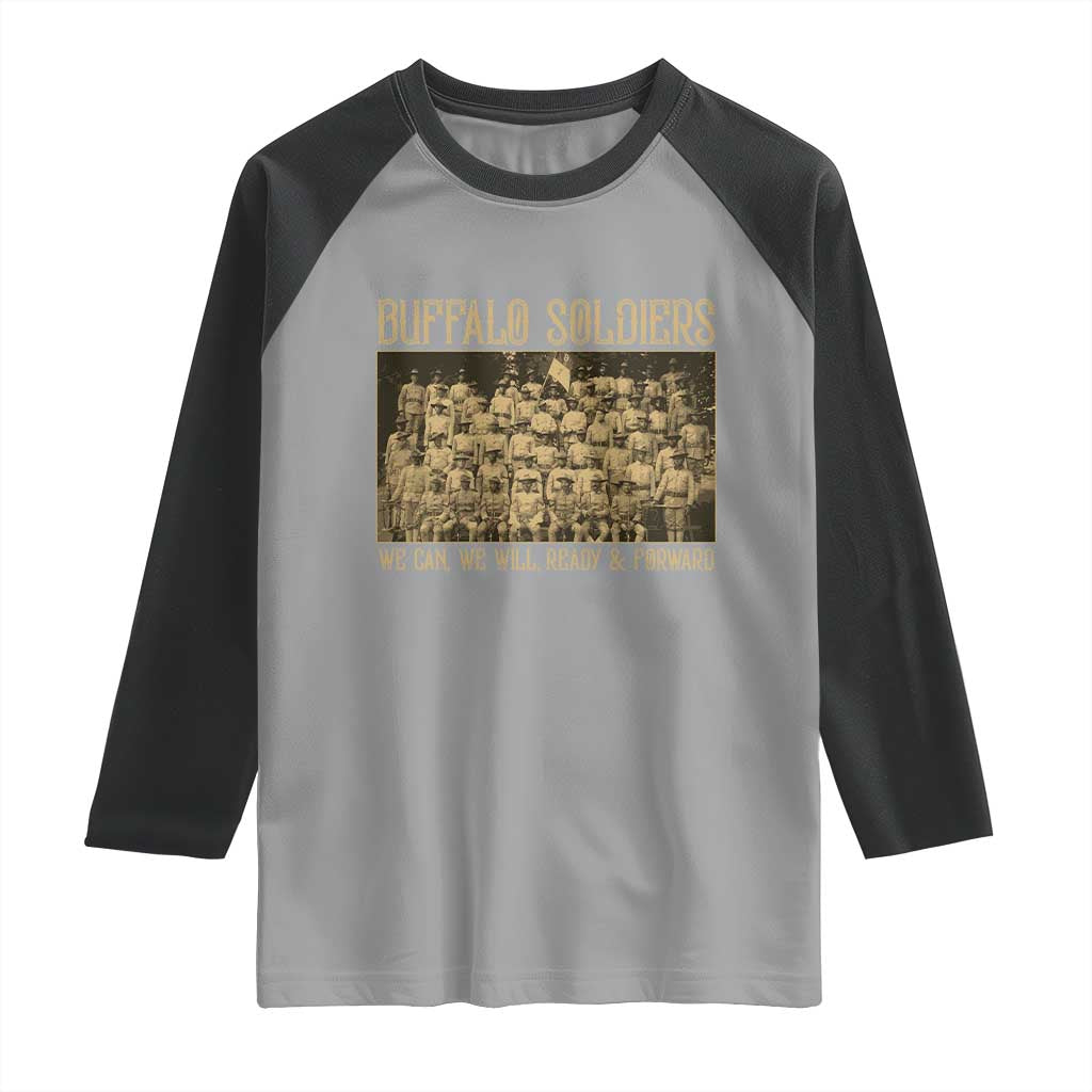 Buffalo Soldiers Raglan Shirt 9th and 10th Cavalry African American Heros Black Soldiers TS10 Sport Gray Black Print Your Wear