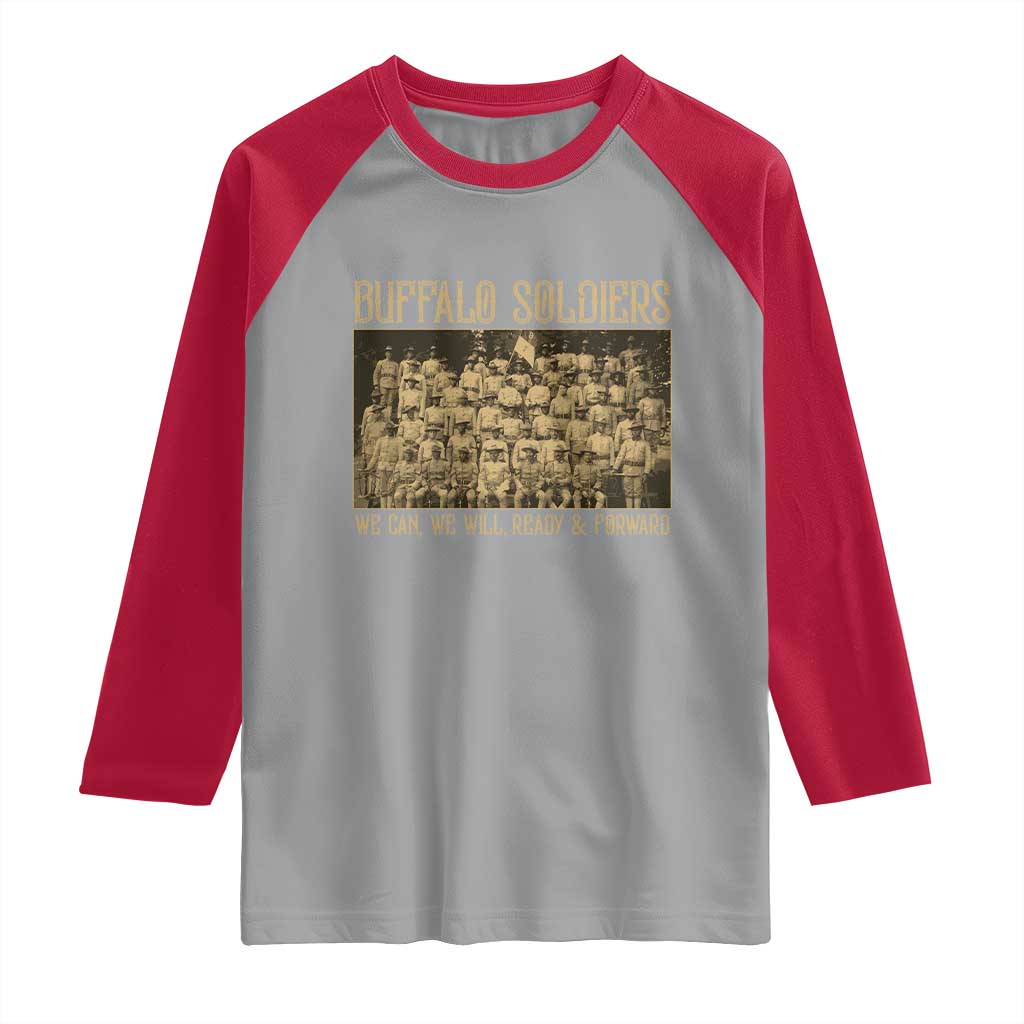 Buffalo Soldiers Raglan Shirt 9th and 10th Cavalry African American Heros Black Soldiers TS10 Sport Gray Red Print Your Wear