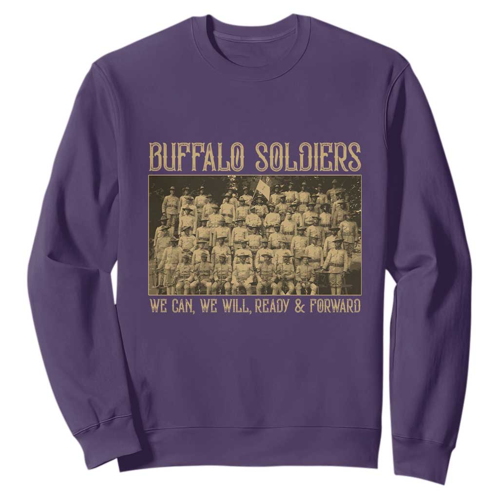 Buffalo Soldiers Sweatshirt 9th and 10th Cavalry African American Heros Black Soldiers TS10 Purple Print Your Wear