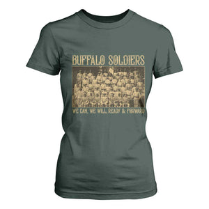 Buffalo Soldiers T Shirt For Women 9th and 10th Cavalry African American Heros Black Soldiers TS10 Dark Forest Green Print Your Wear