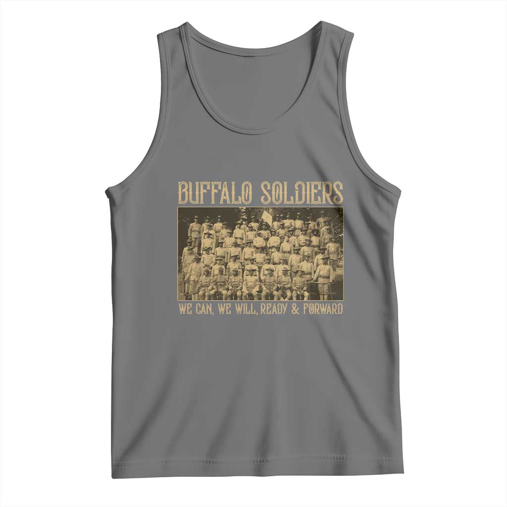Buffalo Soldiers Tank Top 9th and 10th Cavalry African American Heros Black Soldiers TS10 Black Heather Print Your Wear