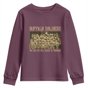 Buffalo Soldiers Youth Sweatshirt 9th and 10th Cavalry African American Heros Black Soldiers TS10 Maroon Print Your Wear