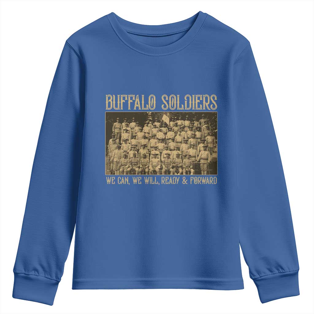 Buffalo Soldiers Youth Sweatshirt 9th and 10th Cavalry African American Heros Black Soldiers TS10 Royal Blue Print Your Wear