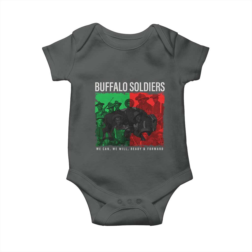 Buffalo Soldiers Baby Onesie 9th and 10th Cavalry Afro African American Heros TS10 Dark Heather Print Your Wear