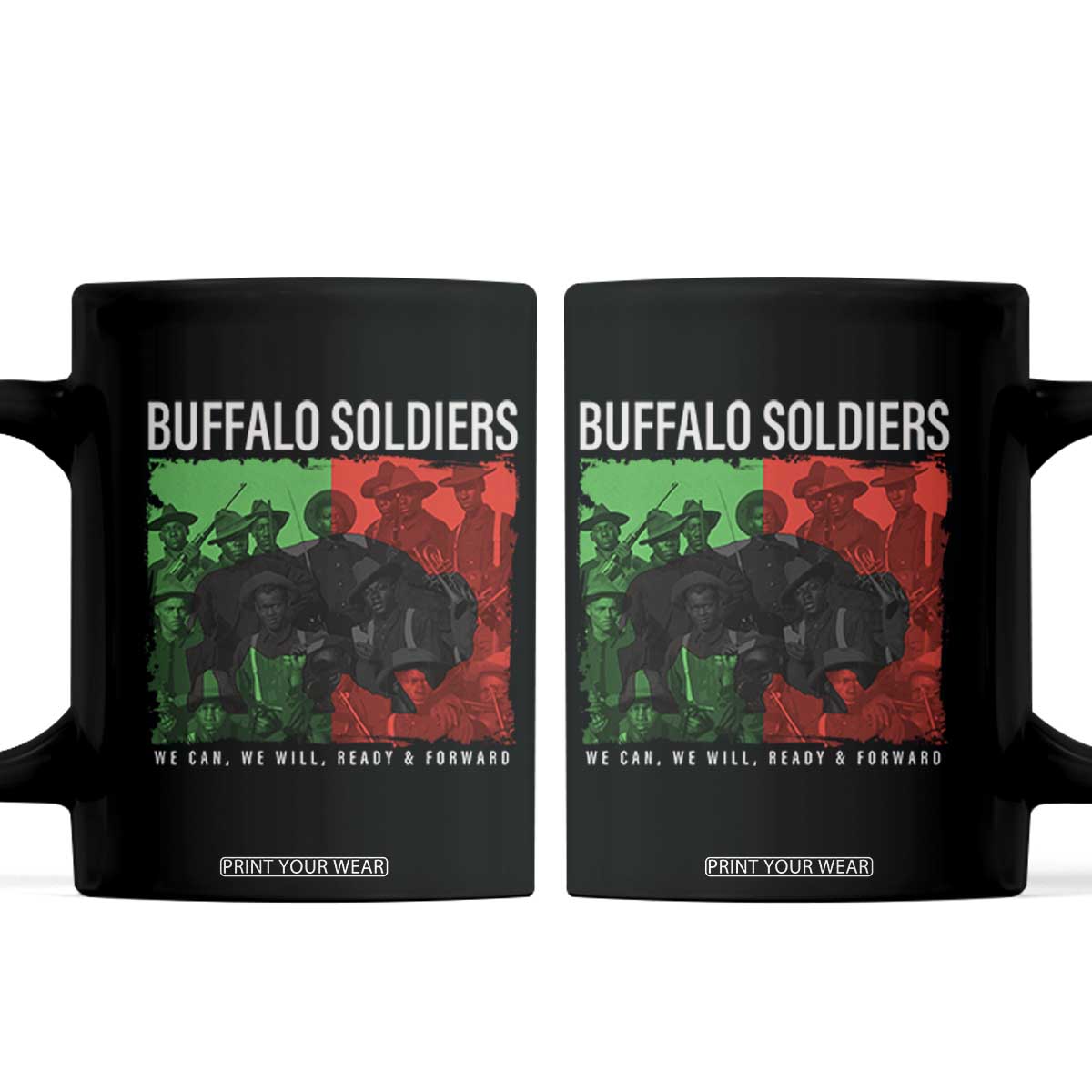 Buffalo Soldiers Coffee Mug 9th and 10th Cavalry Afro African American Heros TS10 Black Print Your Wear