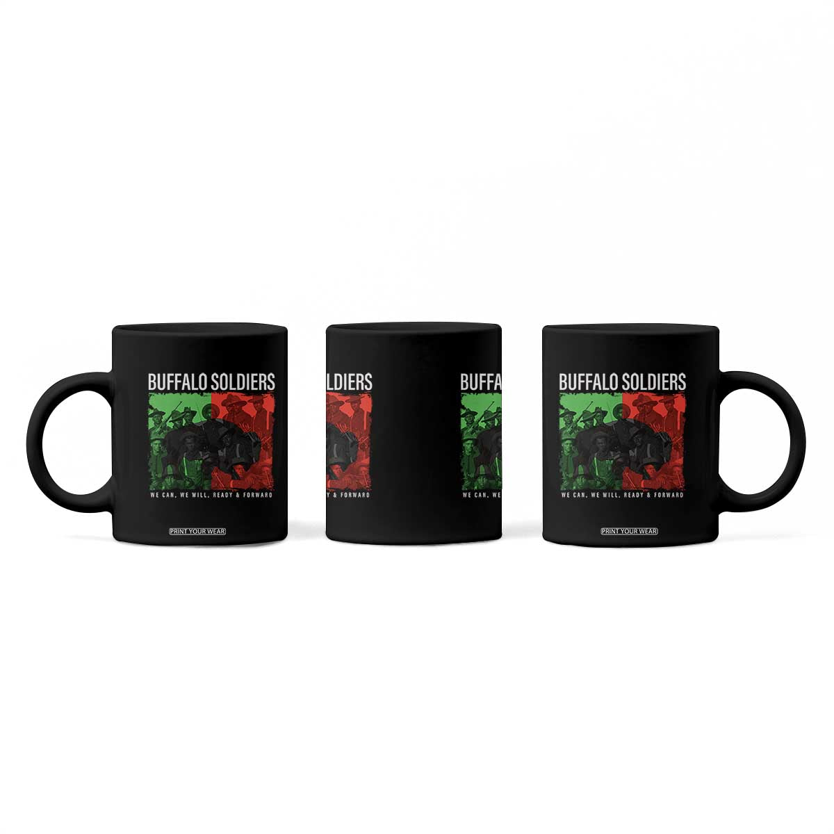 Buffalo Soldiers Coffee Mug 9th and 10th Cavalry Afro African American Heros TS10 Print Your Wear