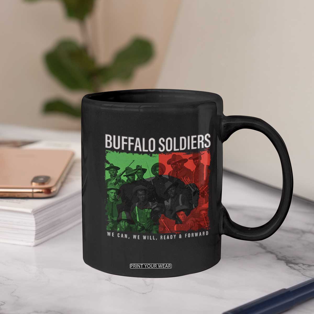 Buffalo Soldiers Coffee Mug 9th and 10th Cavalry Afro African American Heros TS10 Print Your Wear
