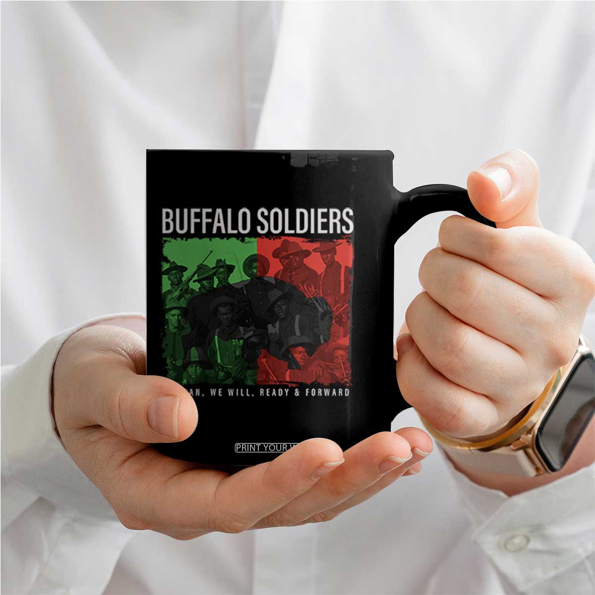 Buffalo Soldiers Coffee Mug 9th and 10th Cavalry Afro African American Heros TS10 Print Your Wear