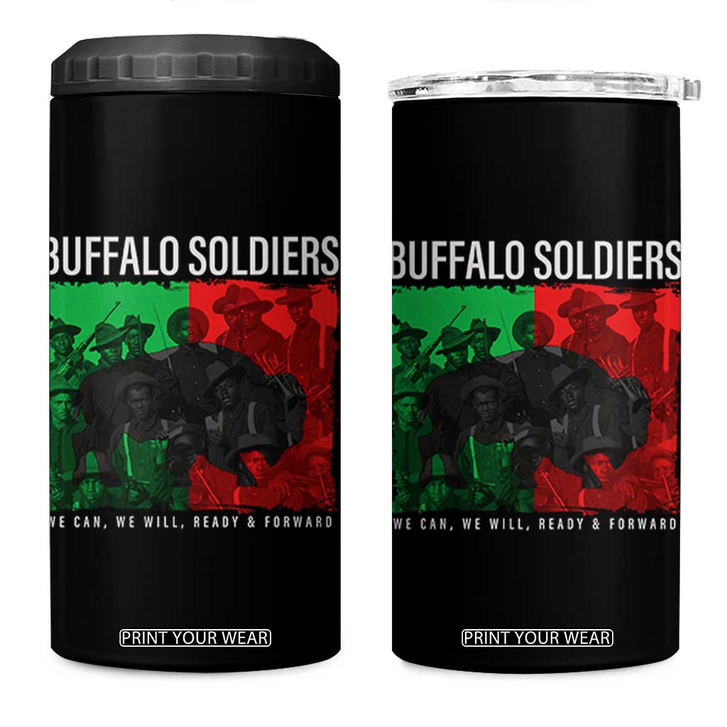 Buffalo Soldiers 4 in 1 Can Cooler Tumbler 9th and 10th Cavalry Afro African American Heros TS10 One Size: 16 oz Black Print Your Wear