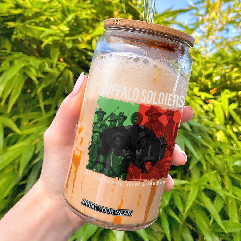 Buffalo Soldiers Glass Can 9th and 10th Cavalry Afro African American Heros TS10 Black Print Your Wear