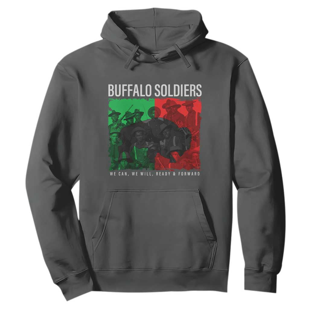 Buffalo Soldiers Hoodie 9th and 10th Cavalry Afro African American Heros TS10 Dark Heather Print Your Wear