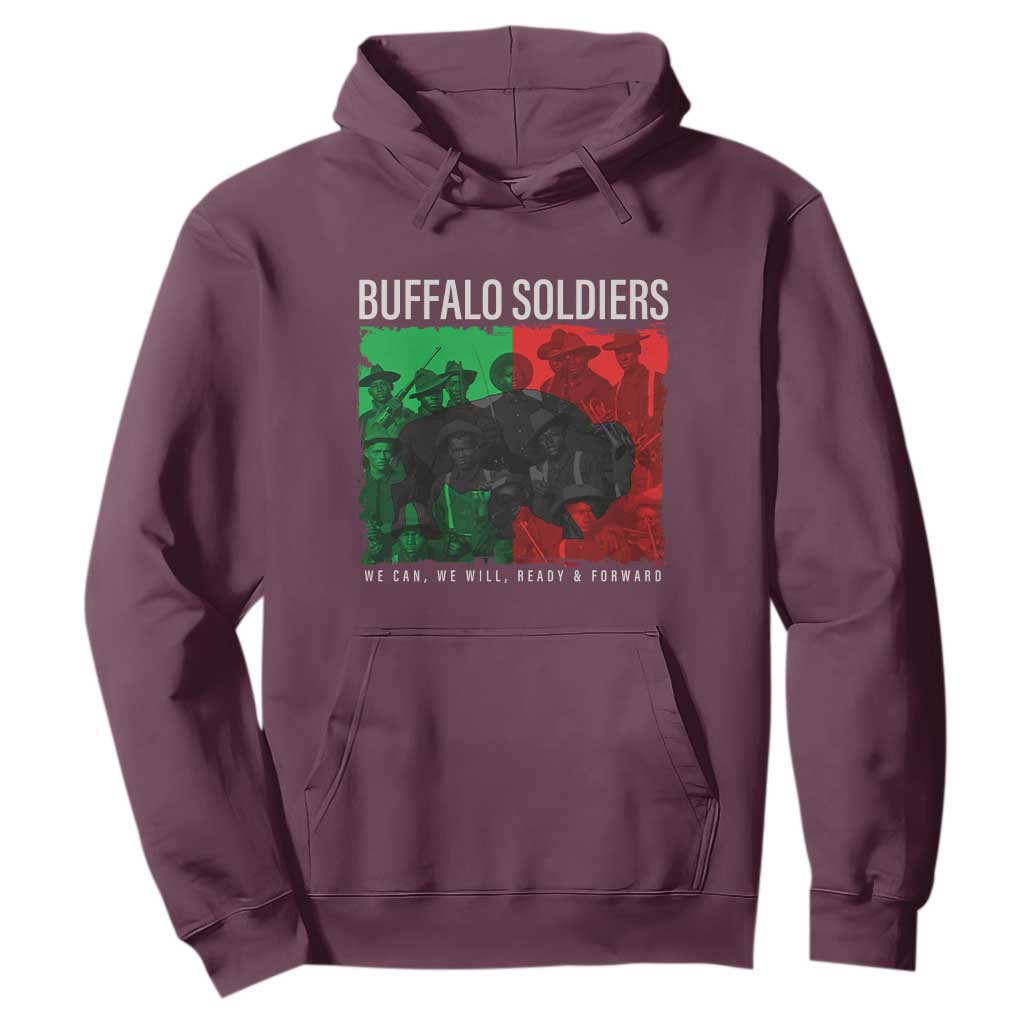 Buffalo Soldiers Hoodie 9th and 10th Cavalry Afro African American Heros TS10 Maroon Print Your Wear