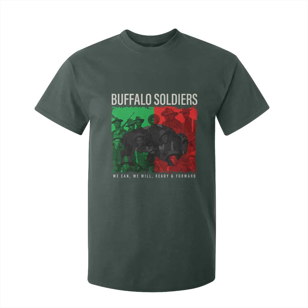 Buffalo Soldiers T Shirt For Kid 9th and 10th Cavalry Afro African American Heros TS10 Dark Forest Green Print Your Wear