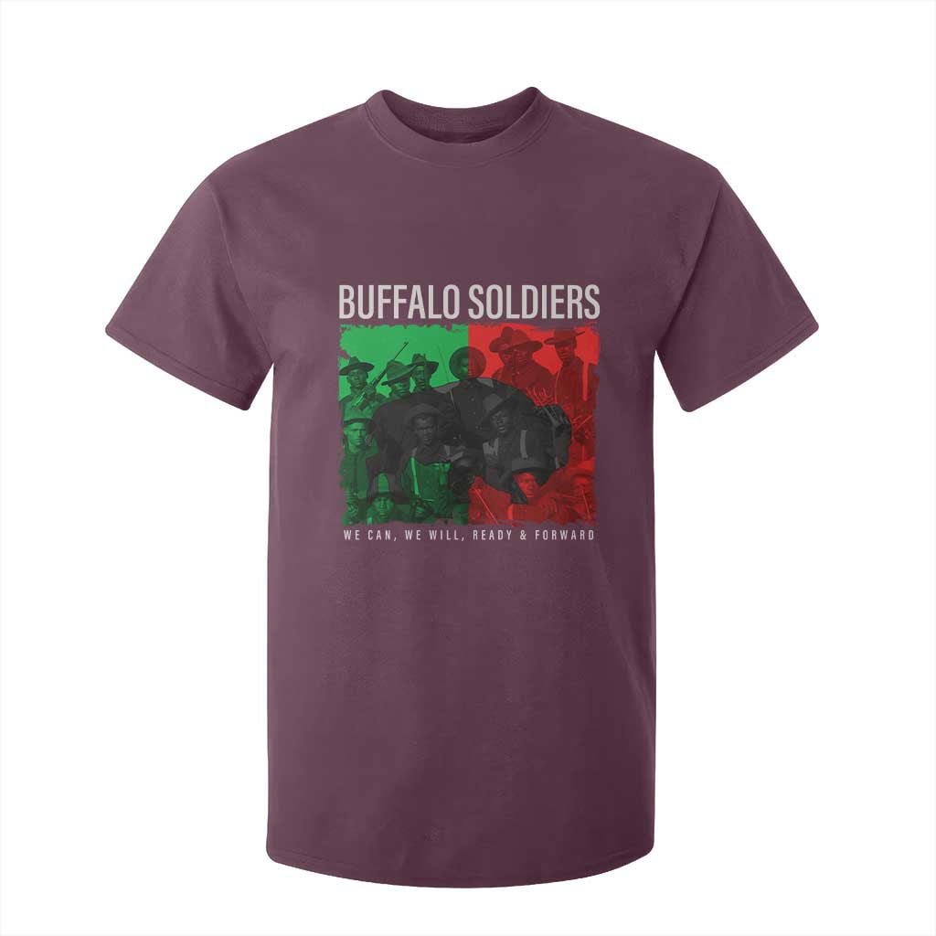 Buffalo Soldiers T Shirt For Kid 9th and 10th Cavalry Afro African American Heros TS10 Maroon Print Your Wear