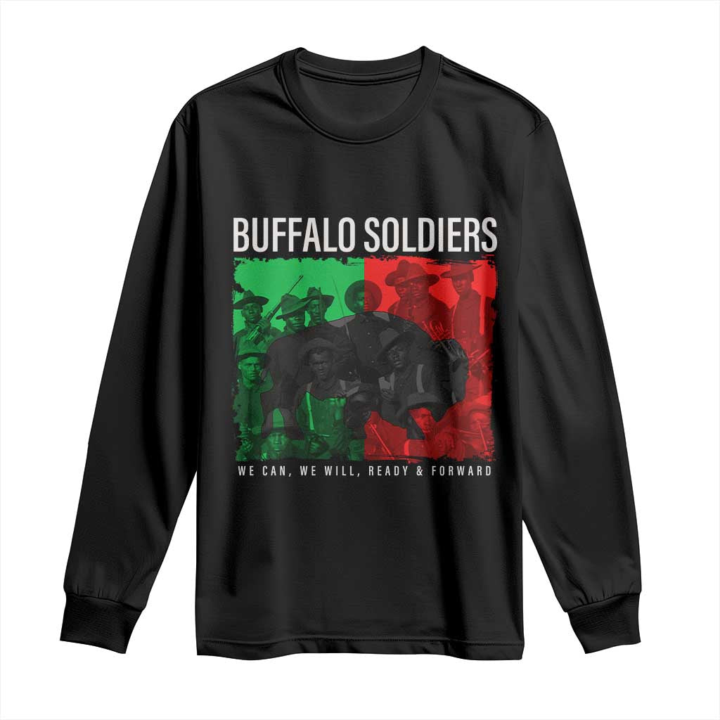 Buffalo Soldiers Long Sleeve Shirt 9th and 10th Cavalry Afro African American Heros TS10 Black Print Your Wear