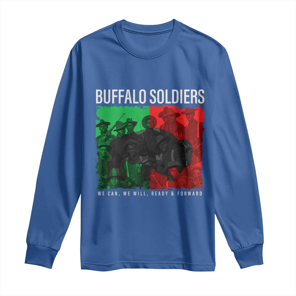 Buffalo Soldiers Long Sleeve Shirt 9th and 10th Cavalry Afro African American Heros TS10 Royal Blue Print Your Wear