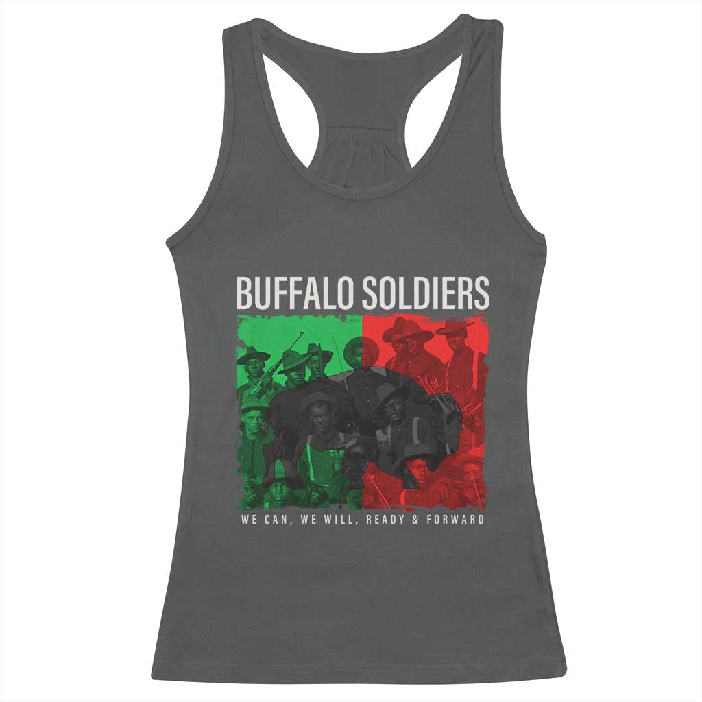 Buffalo Soldiers Racerback Tank Top 9th and 10th Cavalry Afro African American Heros TS10 Dark Heather Print Your Wear