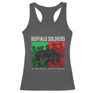 Buffalo Soldiers Racerback Tank Top 9th and 10th Cavalry Afro African American Heros TS10 Dark Heather Print Your Wear