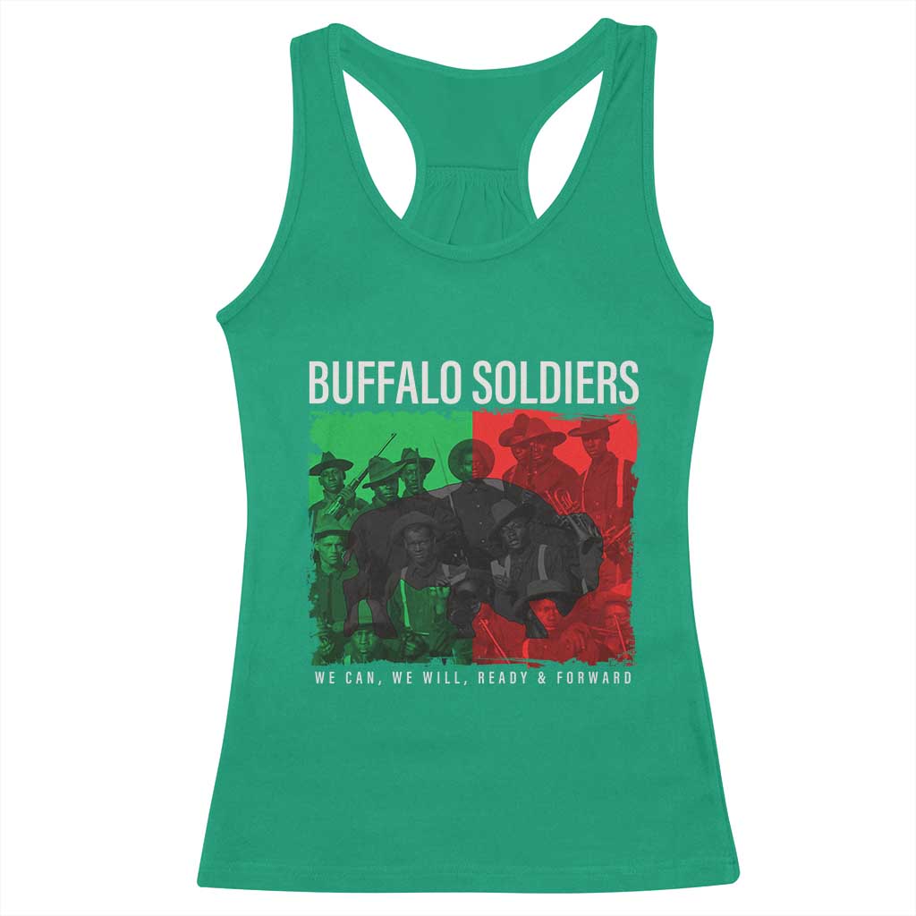 Buffalo Soldiers Racerback Tank Top 9th and 10th Cavalry Afro African American Heros TS10 Irish Green Print Your Wear