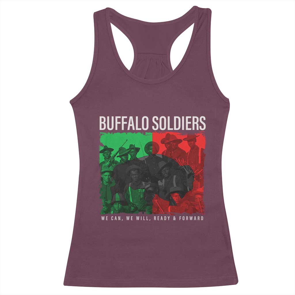 Buffalo Soldiers Racerback Tank Top 9th and 10th Cavalry Afro African American Heros TS10 Maroon Print Your Wear
