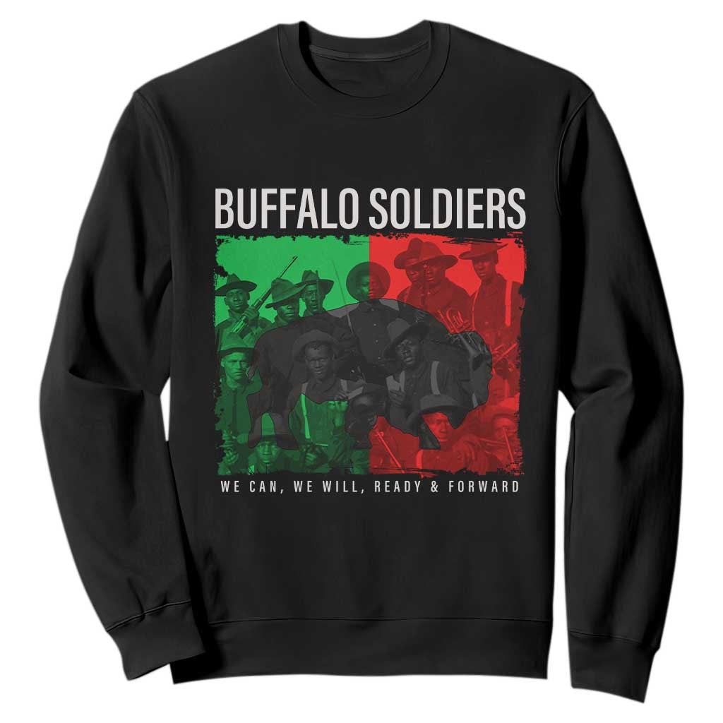 Buffalo Soldiers Sweatshirt 9th and 10th Cavalry Afro African American Heros TS10 Black Print Your Wear