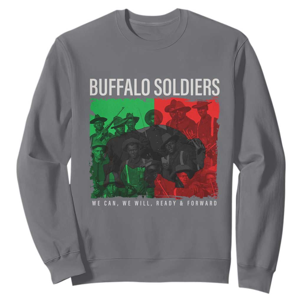 Buffalo Soldiers Sweatshirt 9th and 10th Cavalry Afro African American Heros TS10 Charcoal Print Your Wear