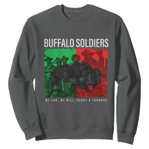 Buffalo Soldiers Sweatshirt 9th and 10th Cavalry Afro African American Heros TS10 Dark Heather Print Your Wear