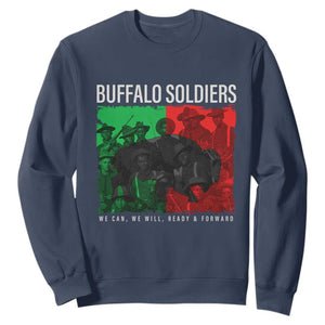 Buffalo Soldiers Sweatshirt 9th and 10th Cavalry Afro African American Heros TS10 Navy Print Your Wear