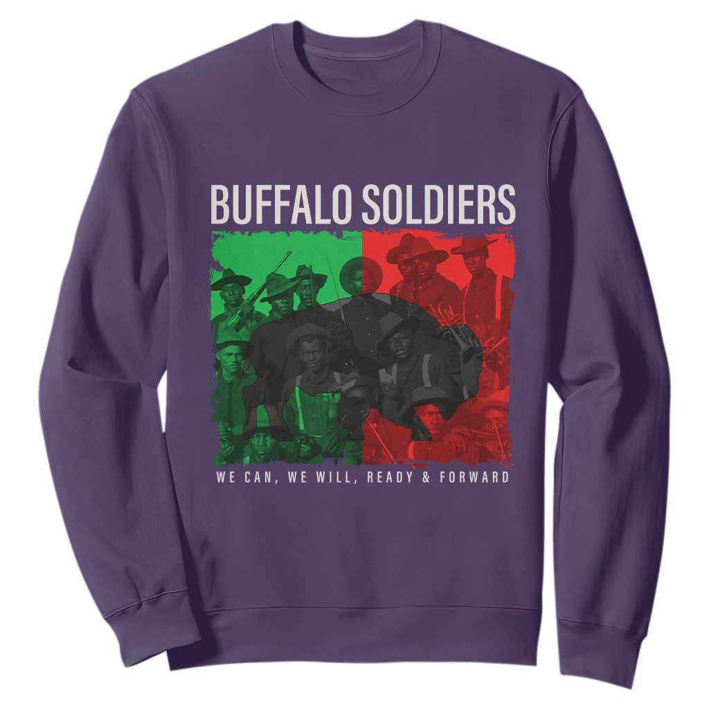 Buffalo Soldiers Sweatshirt 9th and 10th Cavalry Afro African American Heros TS10 Purple Print Your Wear