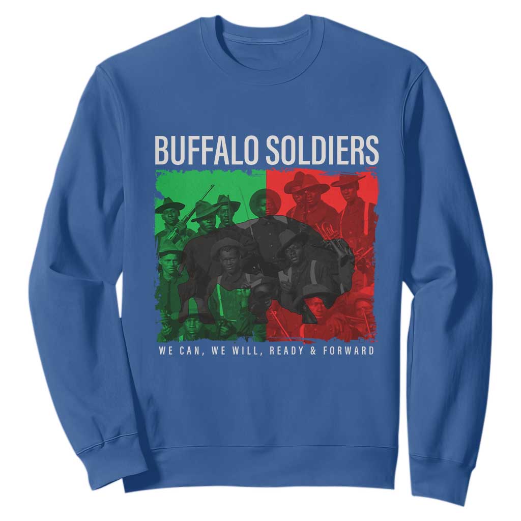 Buffalo Soldiers Sweatshirt 9th and 10th Cavalry Afro African American Heros TS10 Royal Blue Print Your Wear