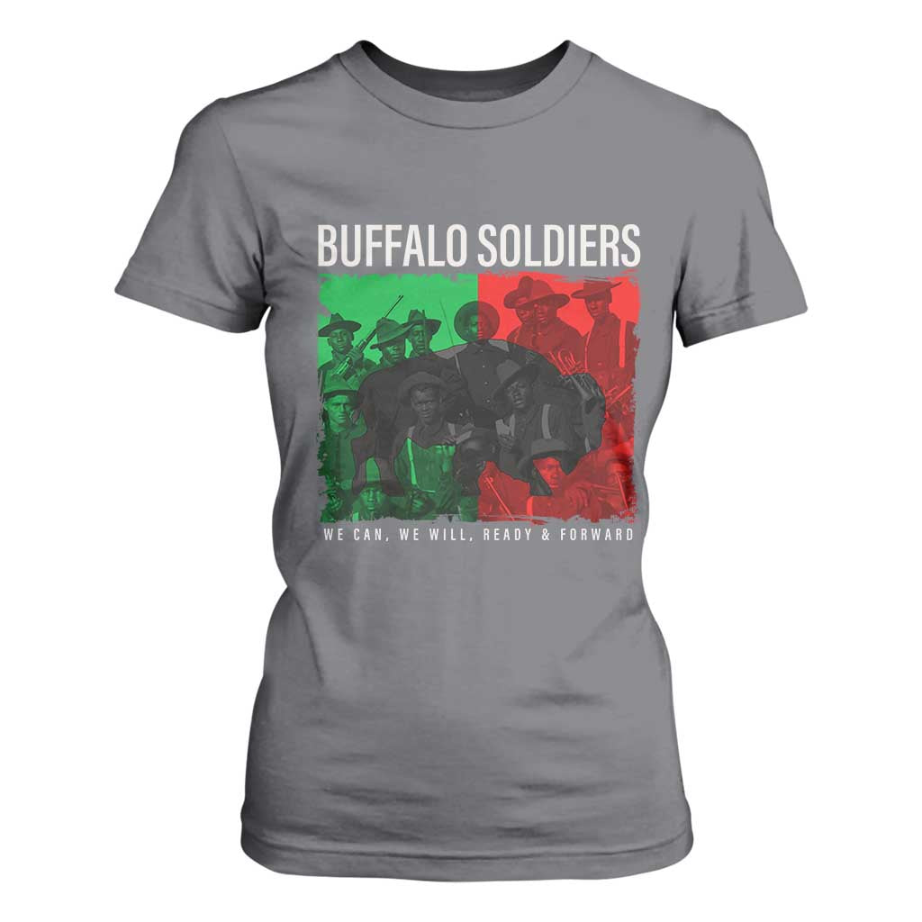 Buffalo Soldiers T Shirt For Women 9th and 10th Cavalry Afro African American Heros TS10 Charcoal Print Your Wear