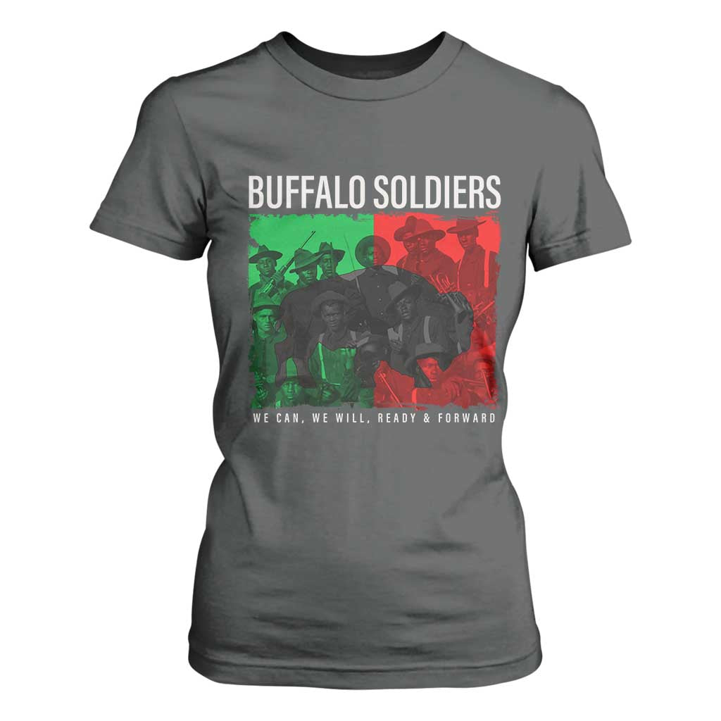 Buffalo Soldiers T Shirt For Women 9th and 10th Cavalry Afro African American Heros TS10 Dark Heather Print Your Wear