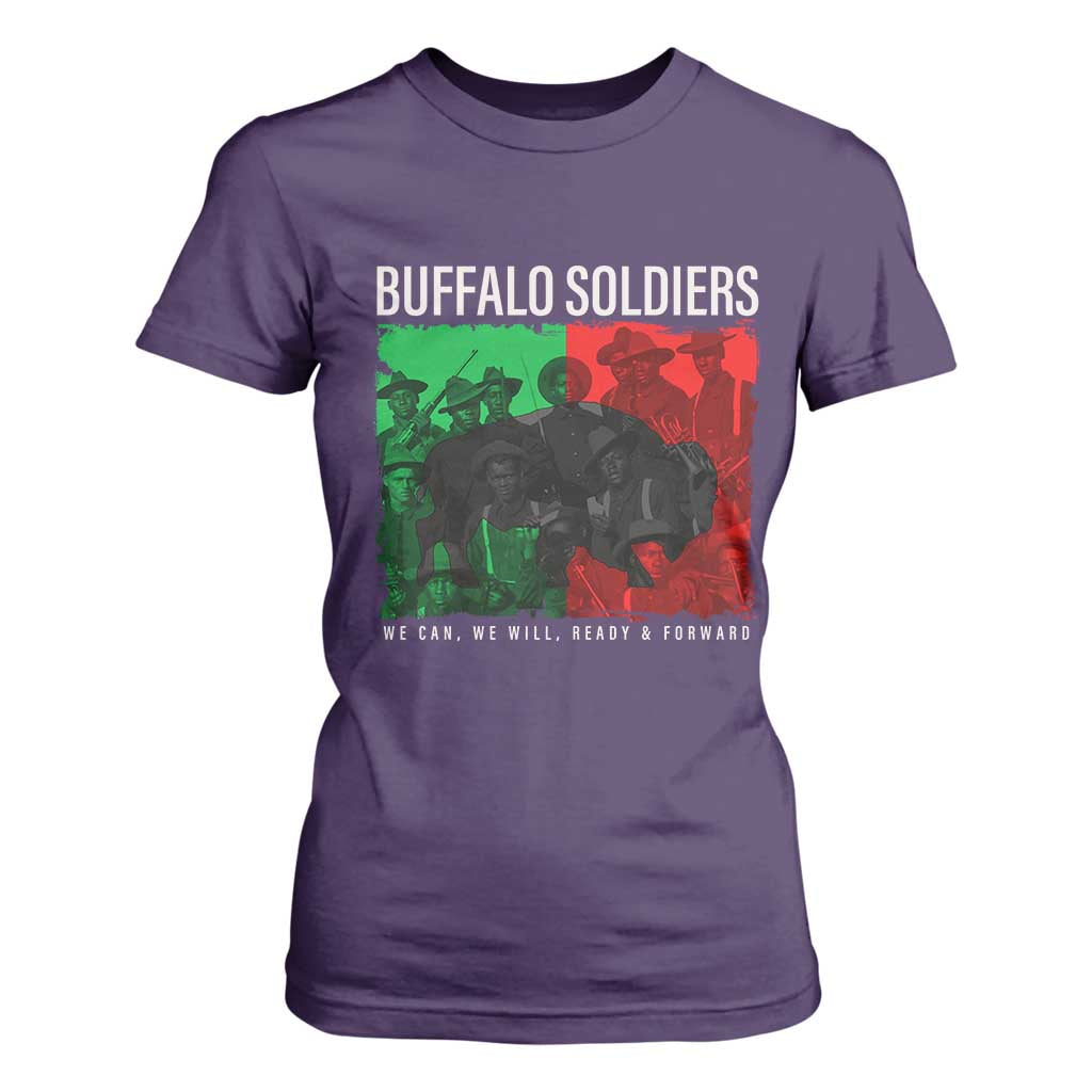 Buffalo Soldiers T Shirt For Women 9th and 10th Cavalry Afro African American Heros TS10 Purple Print Your Wear