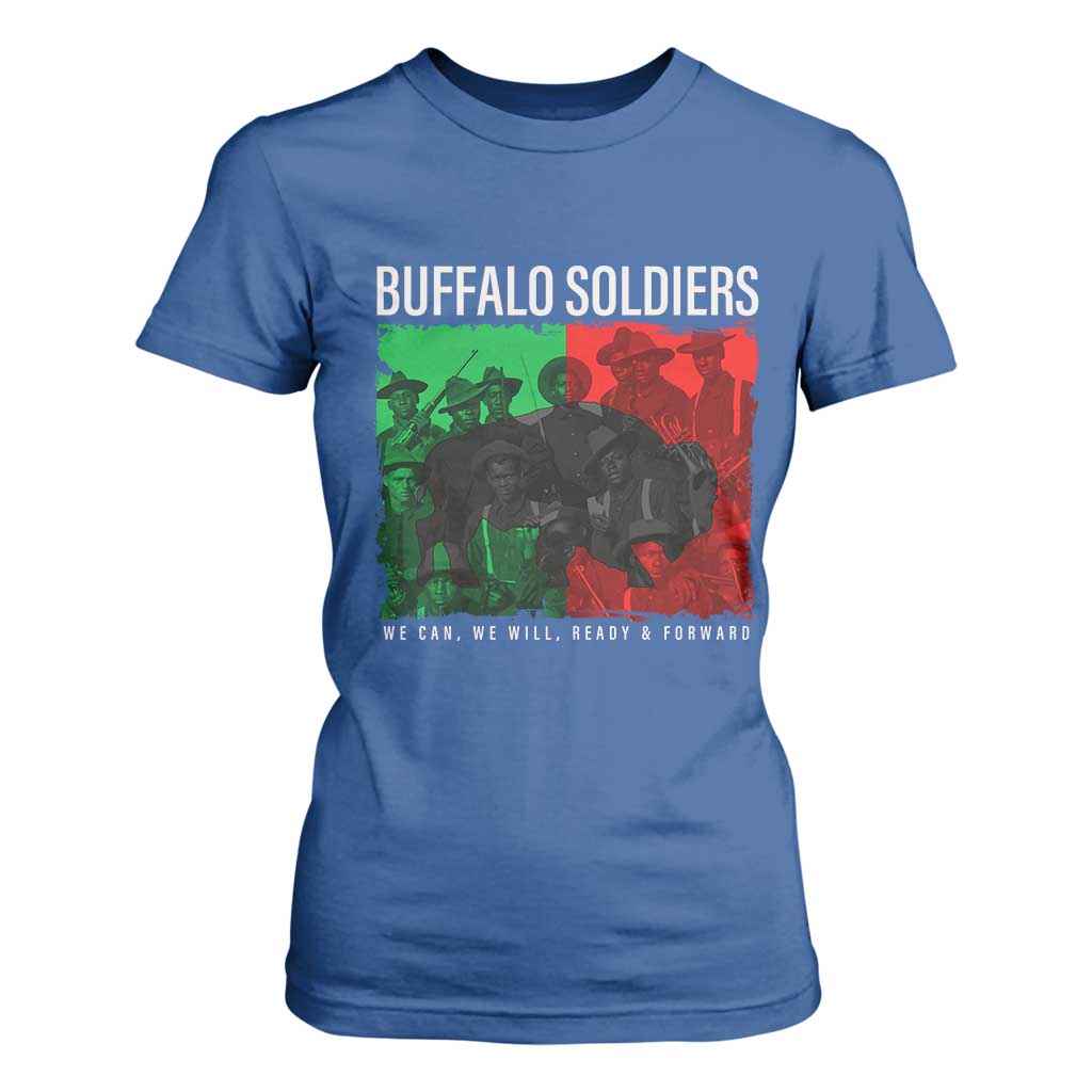 Buffalo Soldiers T Shirt For Women 9th and 10th Cavalry Afro African American Heros TS10 Royal Blue Print Your Wear
