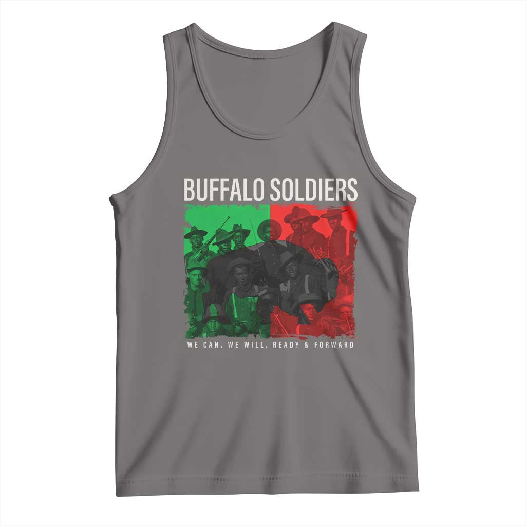 Buffalo Soldiers Tank Top 9th and 10th Cavalry Afro African American Heros TS10 Deep Heather Print Your Wear