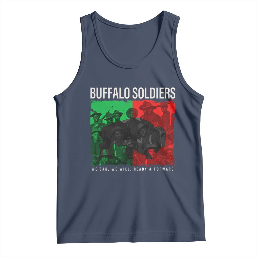 Buffalo Soldiers Tank Top 9th and 10th Cavalry Afro African American Heros TS10 Navy Print Your Wear