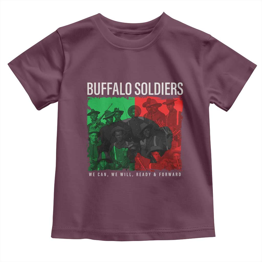 Buffalo Soldiers Toddler T Shirt 9th and 10th Cavalry Afro African American Heros TS10 Maroon Print Your Wear