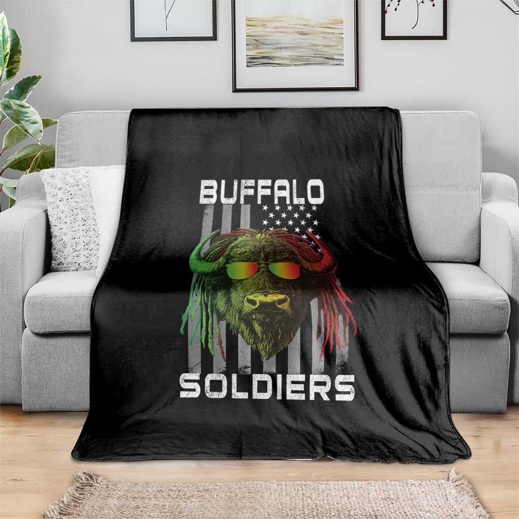 Retro Buffalo Soldiers Throw Blanket 9th and 10th Cavalry African American Heros USA Flag TS10 Print Your Wear