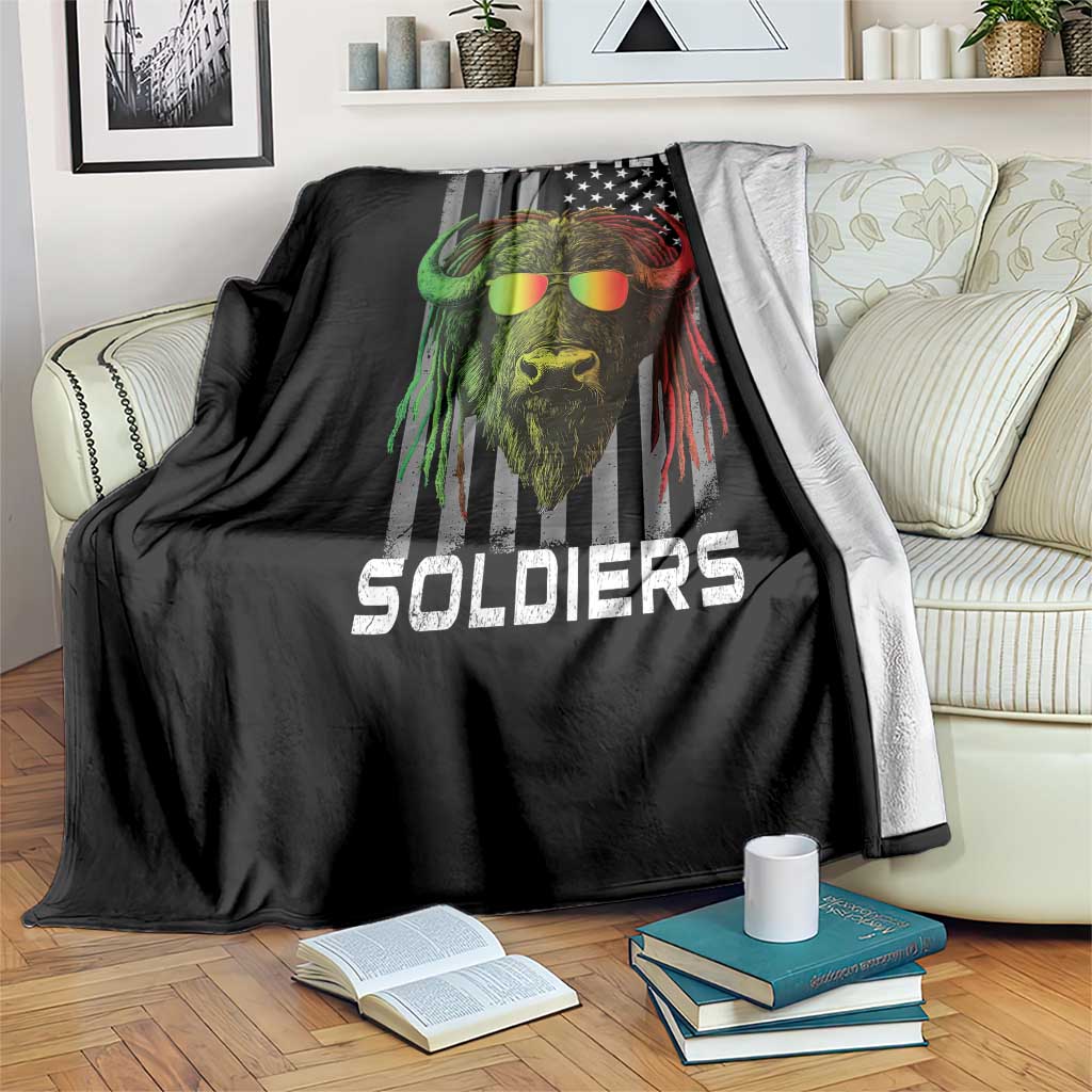 Retro Buffalo Soldiers Throw Blanket 9th and 10th Cavalry African American Heros USA Flag TS10 Print Your Wear