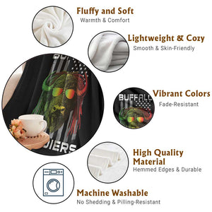 Retro Buffalo Soldiers Throw Blanket 9th and 10th Cavalry African American Heros USA Flag TS10 Print Your Wear