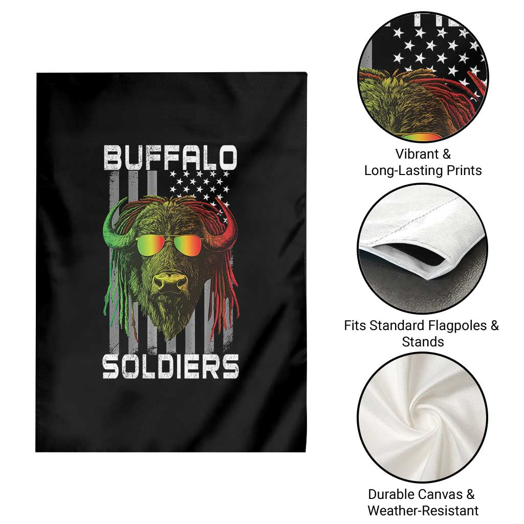 Retro Buffalo Soldiers Garden Flag 9th and 10th Cavalry African American Heros USA Flag TS10 Print Your Wear