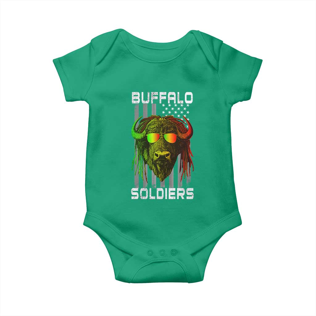 Retro Buffalo Soldiers Baby Onesie 9th and 10th Cavalry African American Heros USA Flag TS10 Irish Green Print Your Wear