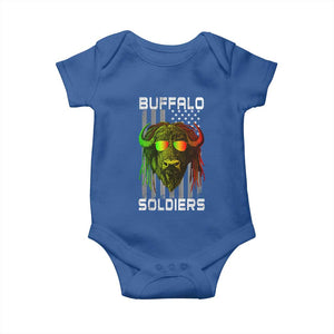 Retro Buffalo Soldiers Baby Onesie 9th and 10th Cavalry African American Heros USA Flag TS10 Royal Blue Print Your Wear