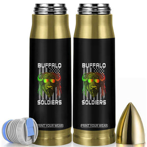 Retro Buffalo Soldiers Bullet Tumbler 9th and 10th Cavalry African American Heros USA Flag TS10 Black Print Your Wear