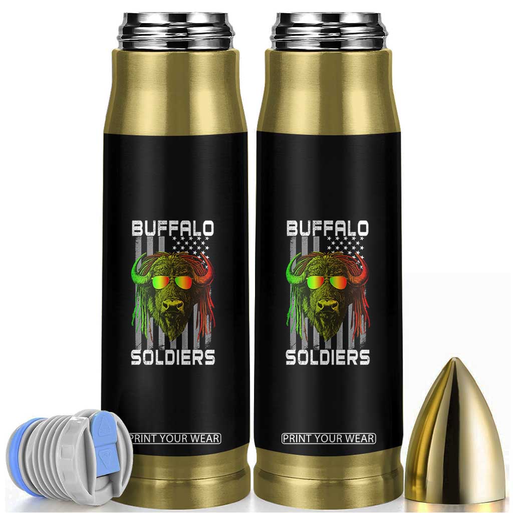 Retro Buffalo Soldiers Bullet Tumbler 9th and 10th Cavalry African American Heros USA Flag TS10 Black Print Your Wear
