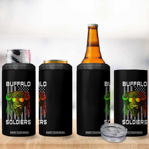 Retro Buffalo Soldiers 4 in 1 Can Cooler Tumbler 9th and 10th Cavalry African American Heros USA Flag TS10 Print Your Wear