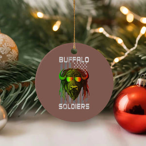 Retro Buffalo Soldiers Ceramic Ornament 9th and 10th Cavalry African American Heros USA Flag TS10 1pc Mocha Print Your Wear